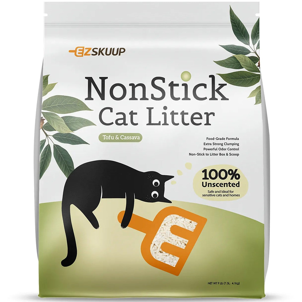 EZSKUUP Antihaft-Katzenstreu mit ultraklumpender Maniok- und Tofu-Wirkung