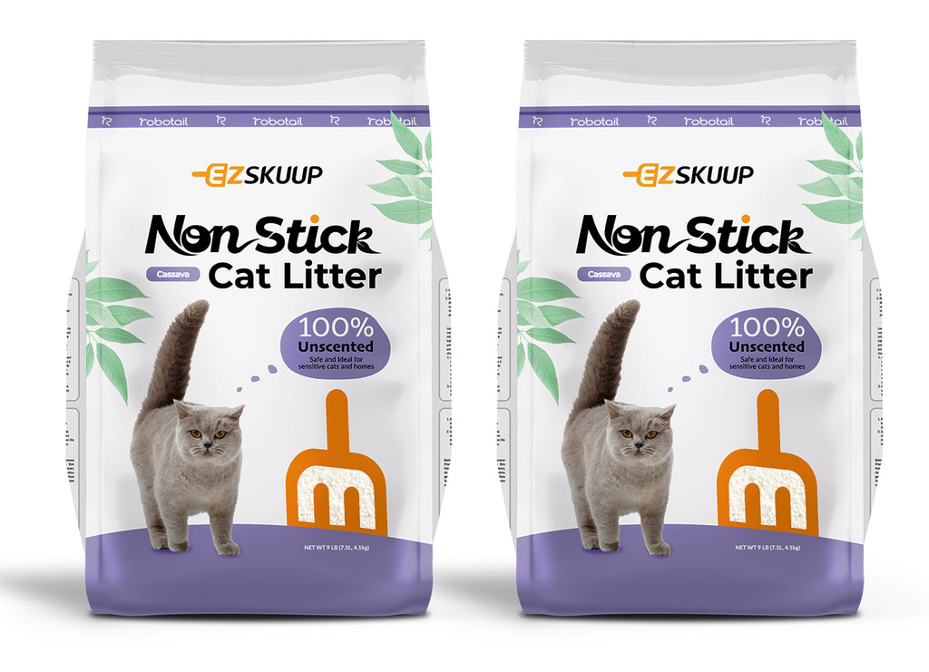 EZSKUUP Non-Stick Cassava Cat Litter 9Lb/4.1kg (Compatible with Robotail Automatic Litter Box C32)