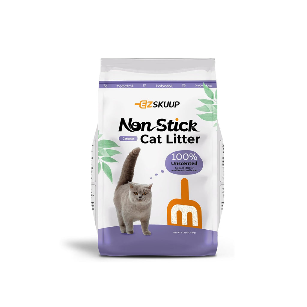 EZSKUUP Non-Stick Cassava Cat Litter 9Lb/4.1kg (Compatible with Robotail Automatic Litter Box C32)