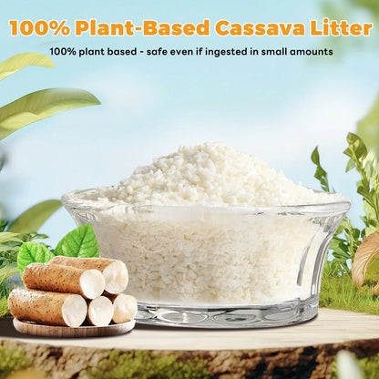 EZSKUUP Non-Stick Cassava Cat Litter 9Lb/4.1kg (Compatible with Robotail Automatic Litter Box C32)