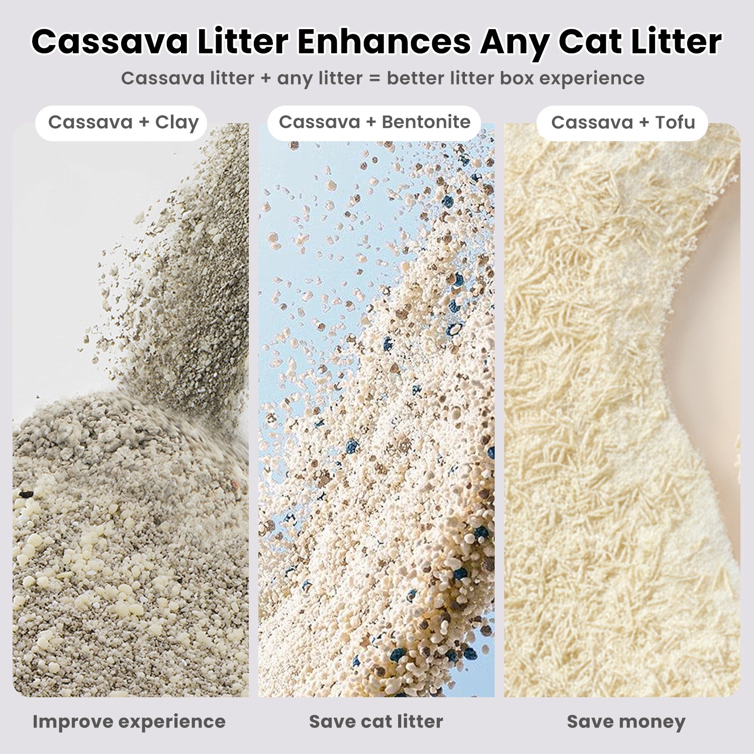 EZSKUUP Non-Stick Cassava Cat Litter 9Lb/4.1kg (Compatible with Robotail Automatic Litter Box C32)