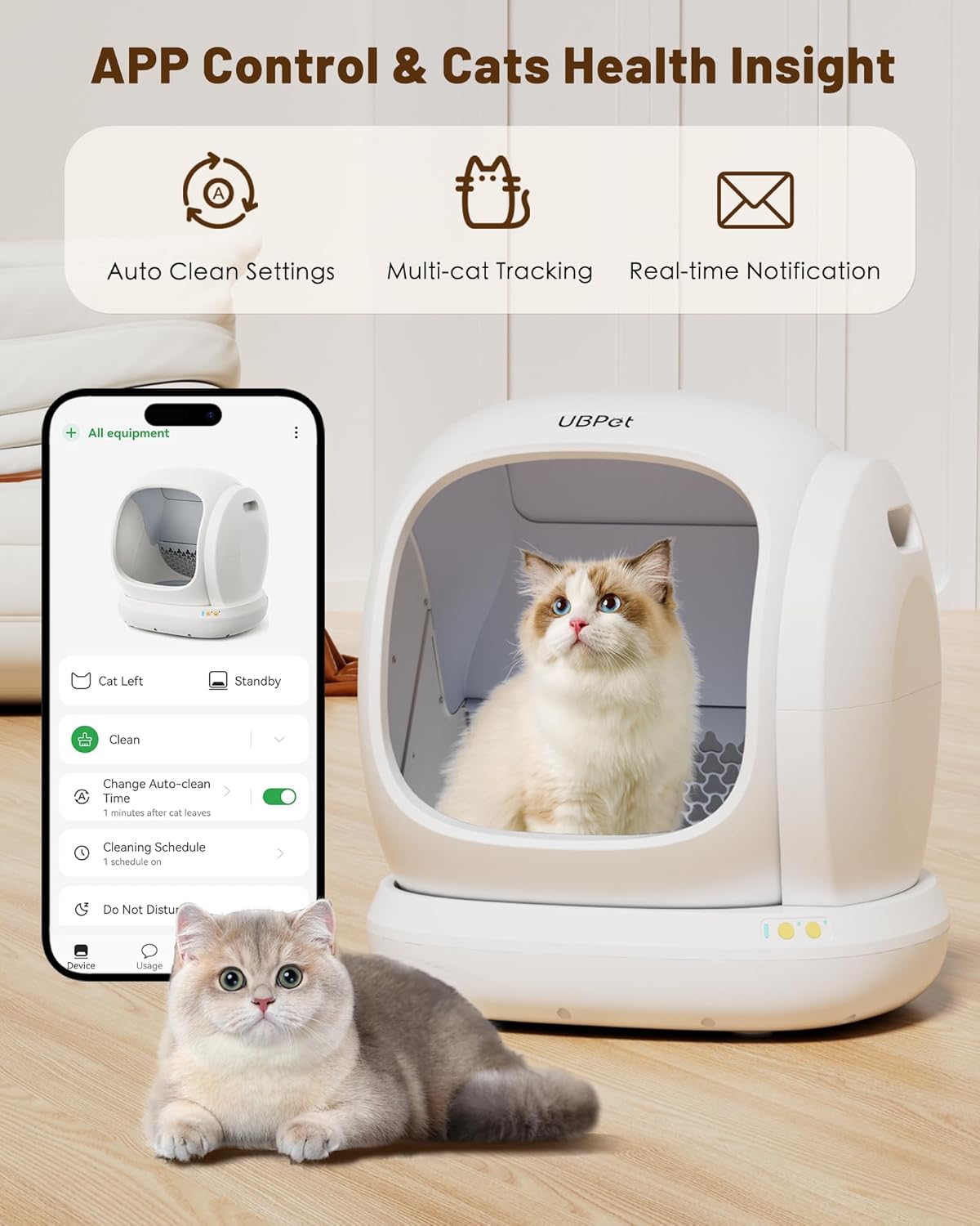 Refurbished UBPet C20 Big-Opening Self Cleaning Cat Litter Tray Automatic Litter Box